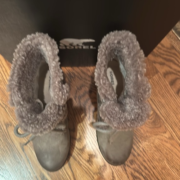Sorel Joan of Arctic Wedge 11 Shearling Quarry SZ 7 - Picture 3 of 11